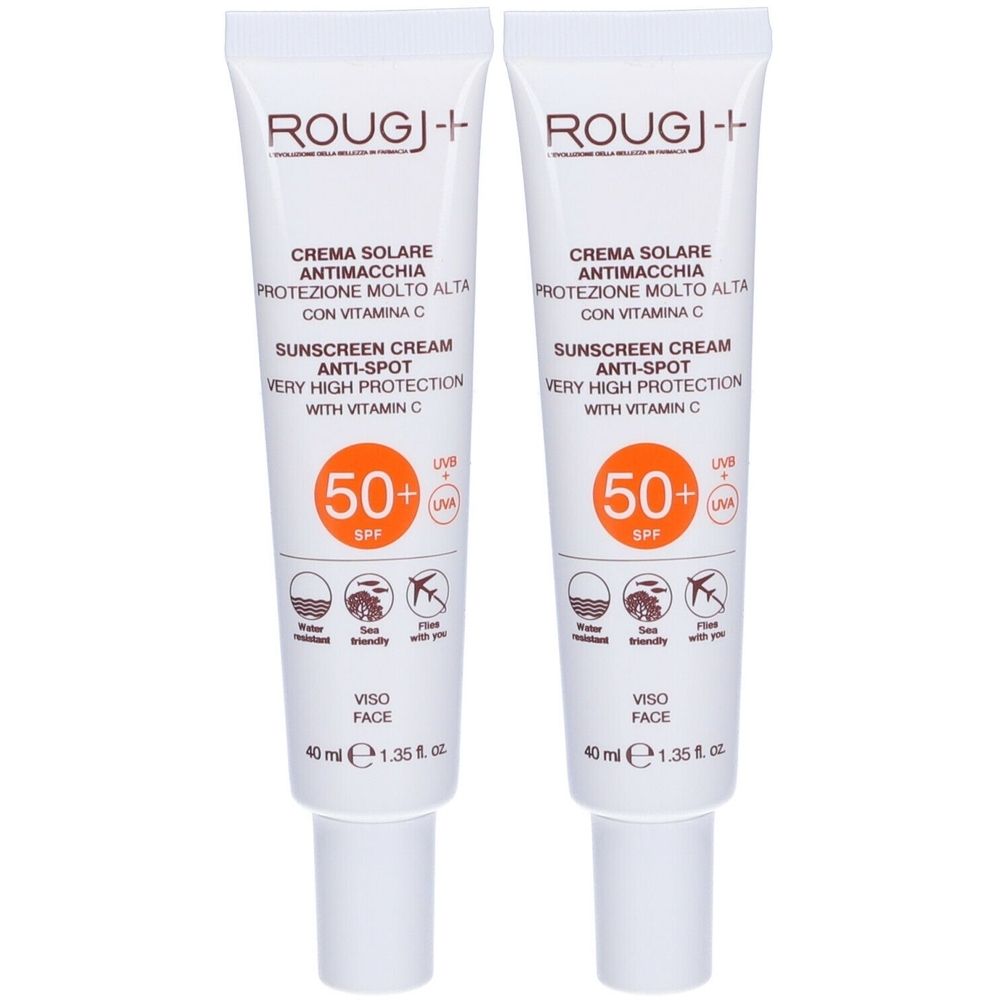 ROUGJ+ Crema Solare Antimacchia Protezione Molto Alta SPF 50+ Set da 2