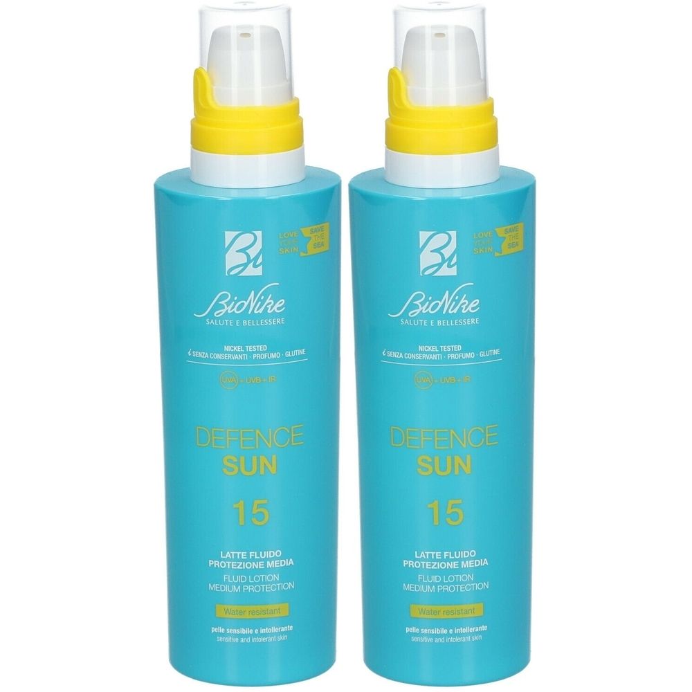 BioNike Defence Sun 15 Latte Fluido Protezione Media Set da 2