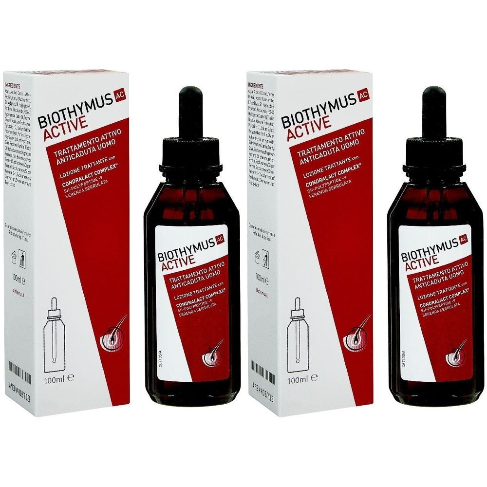 Biothymus AC Active Trattamento Attivo Anticaduta Uomo Lozione Trattante Set da 2
