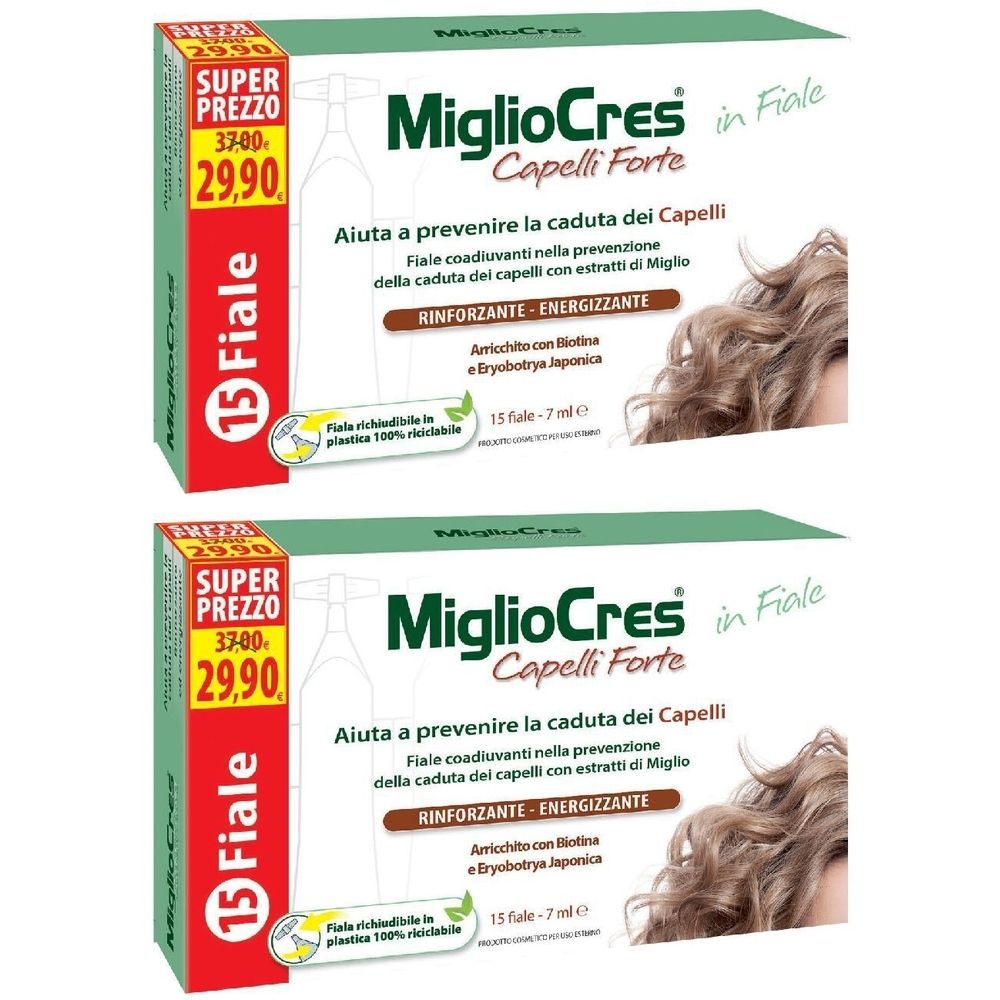 Migliocres Capelli Forte 15 Fiale X 7 Ml Set da 2