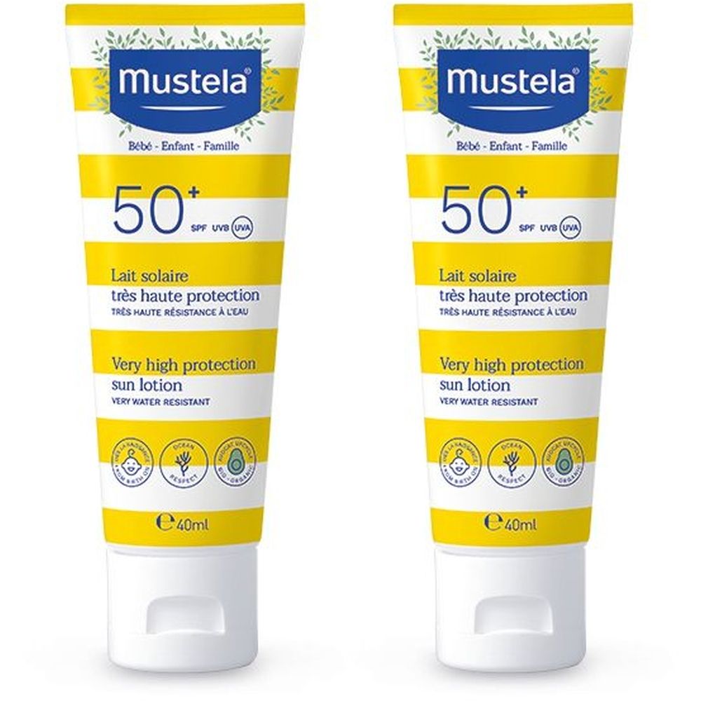 Mustela® Latte solare SPF 50+ protezione molto alta Set da 2