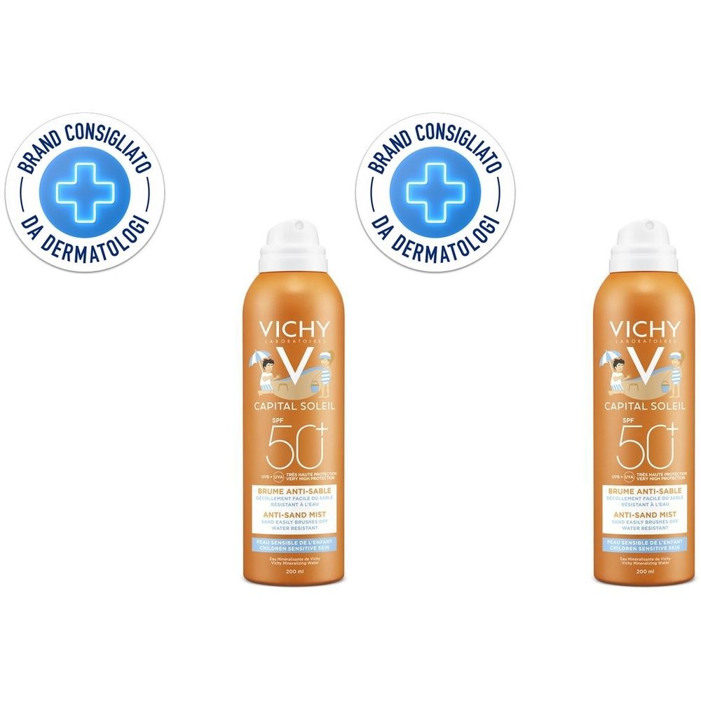 Vichy Capital Soleil Spray Anti-sabbia per bambini SPF 50 200 ml Set da 2