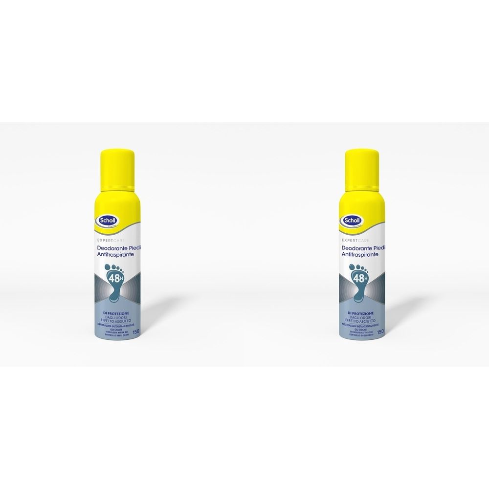 Scholl Deodorante Spray Piedi Antitraspirante, 48h di Protezione dagli Odori Set da 2