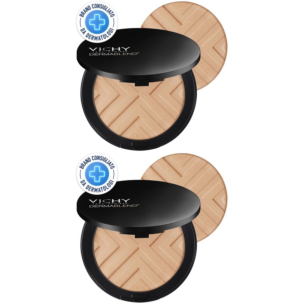 Vichy Dermablend Fondotinta coprente Minérale in polvere compatto tonalità 35 10 gr Set da 2