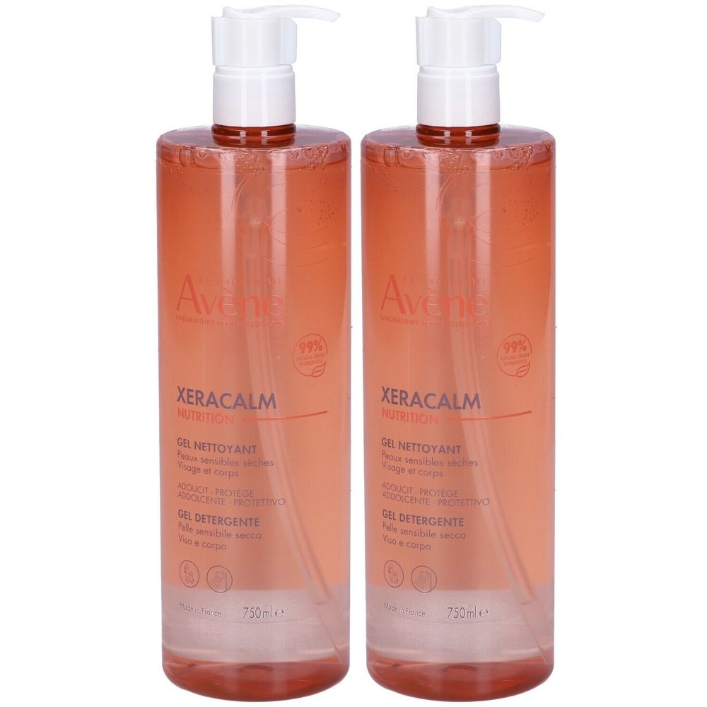 Eau Thermale Avène Xeracalm Nutrition Gel Detergente 750ml - pelle molto secca Set da 2