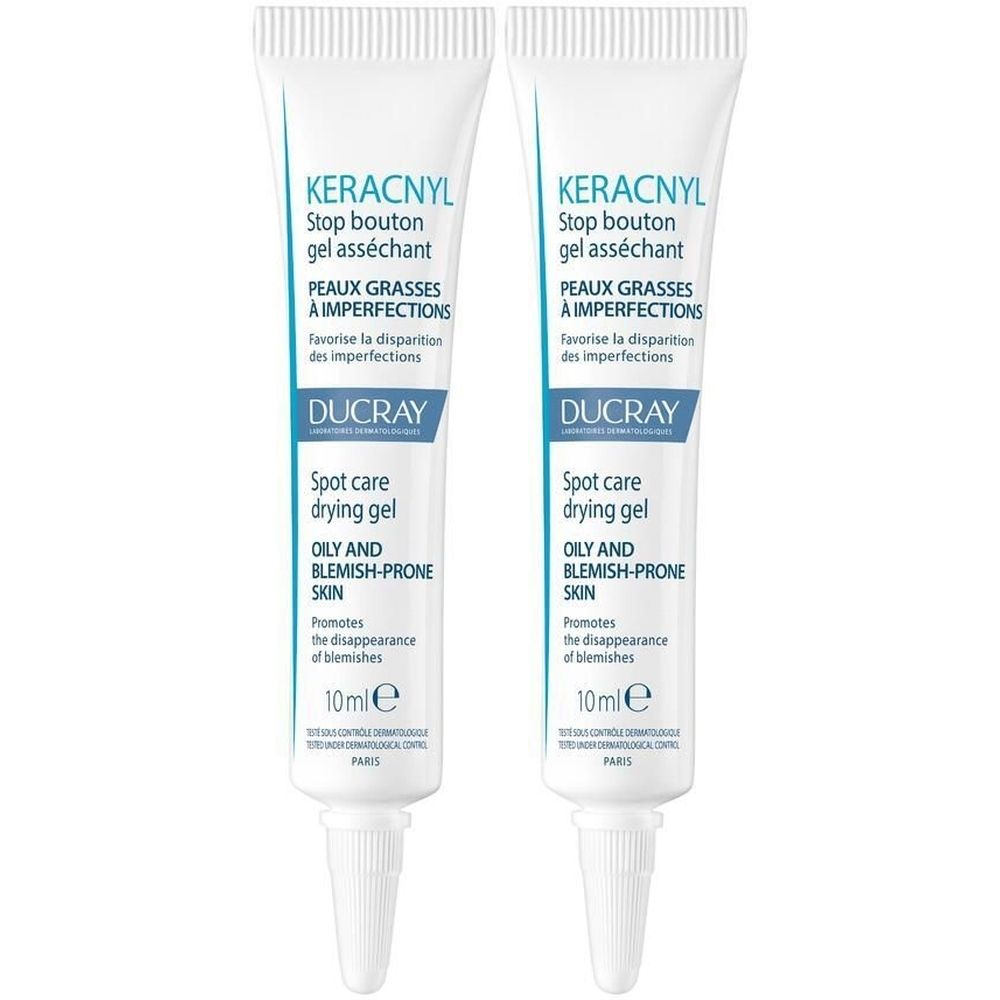 Ducray Keracnyl Stop ai brufoli gel disseccante 10ml - Acne, punti neri e imperfezioni Set da 2