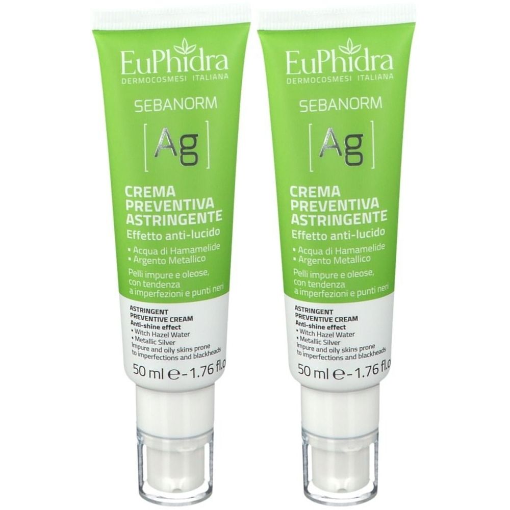 EuPhidra SEBANORM Ag Crema Preventiva Astringente Set da 2