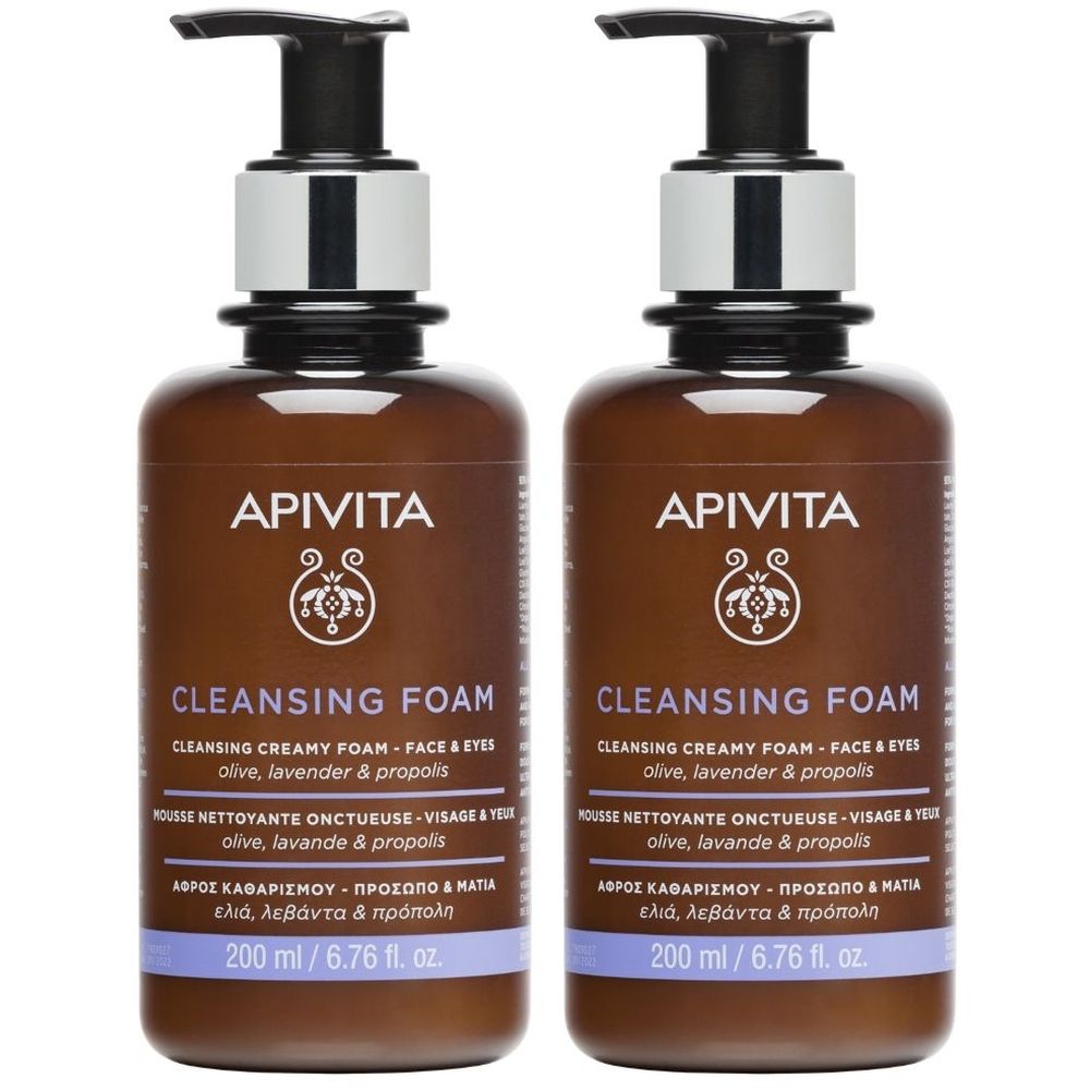 APIVITA Mousse Detergente Cremosa Set da 2