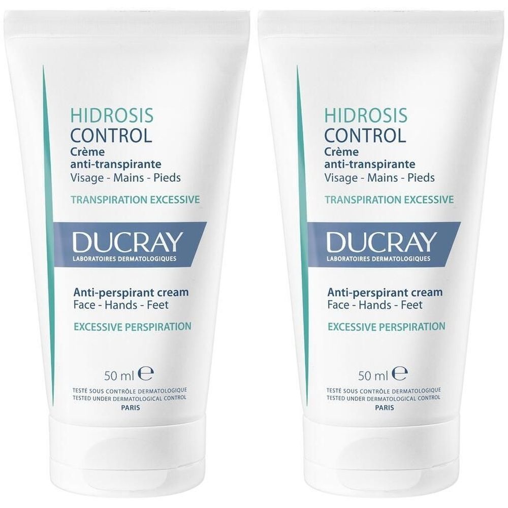 Ducray Hidrosis Control Crema anti-traspirante viso, mani e piedi 50ml Set da 2