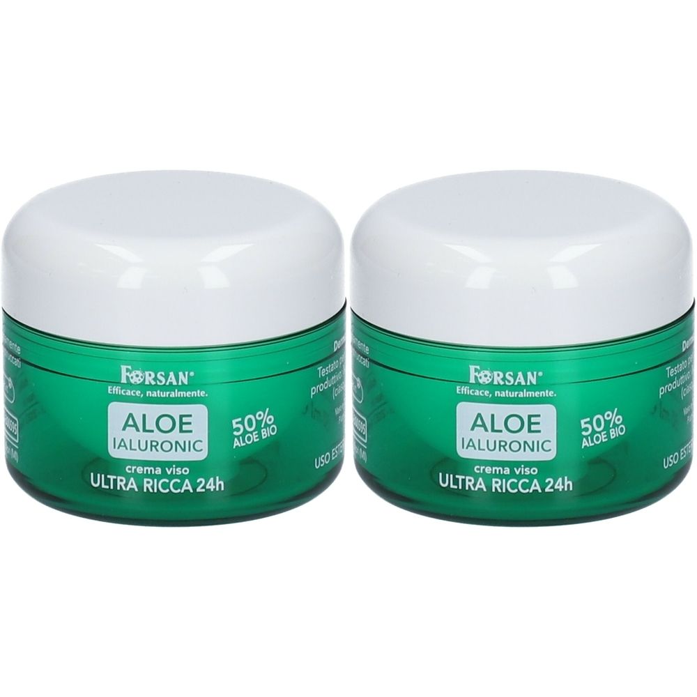 FORSAN® Aloe Ialuronic Crema Viso Ultra Ricca 24h Set da 2