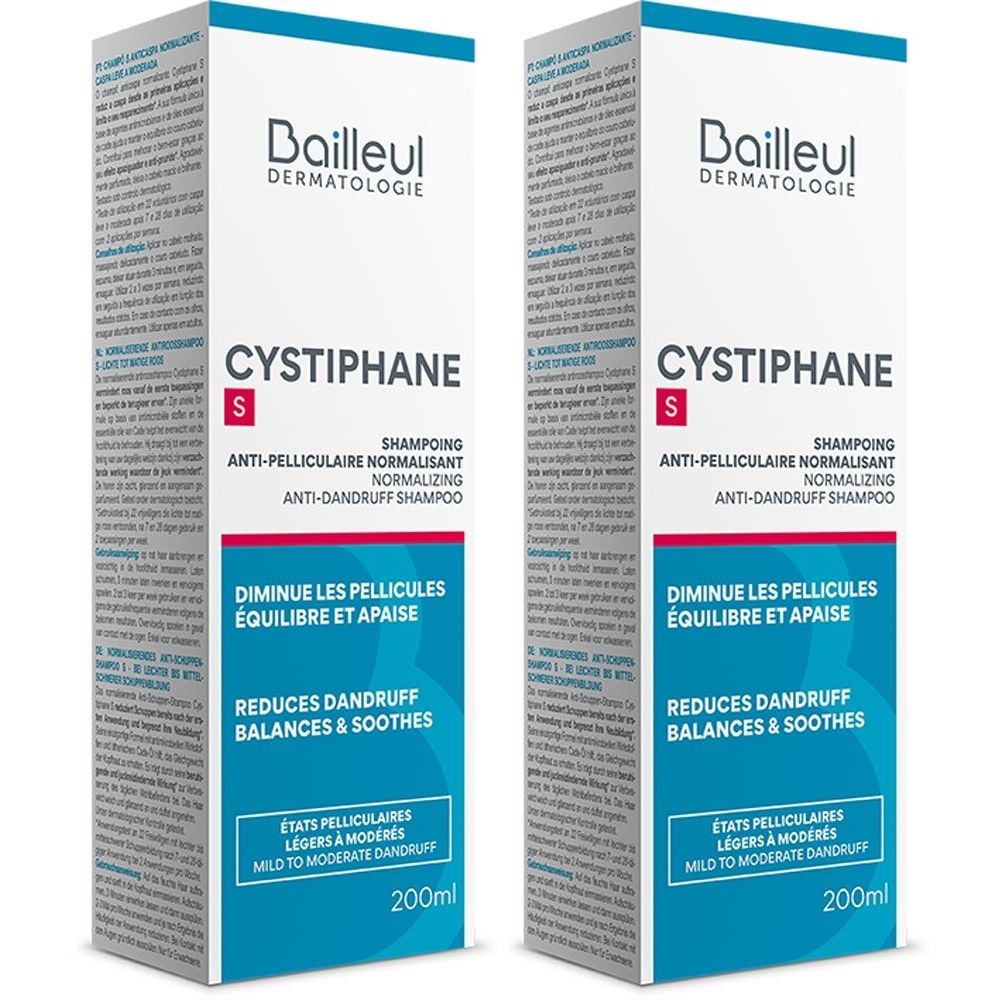 Cystiphane Shampoo Anti-Forfora Normalizzante S Set da 2