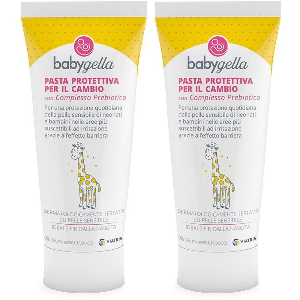 Babygella Pasta Protettiva per il Cambio con Complesso Prebiotico Tubo Set da 2
