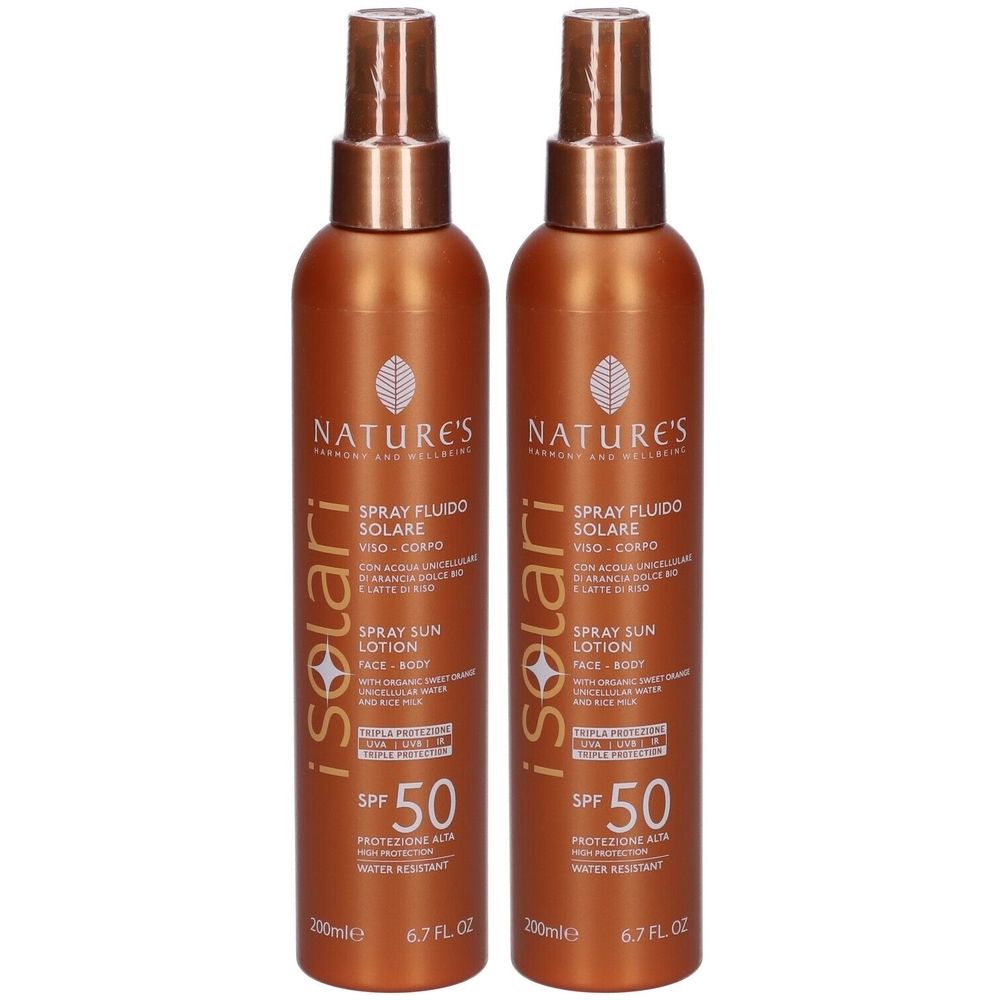 NATURE'S iSolari  Spray Fluido Solare SPF 50 Set da 2