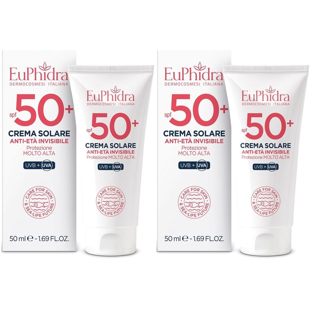 EuPhidra Crema Solare Anti-età Invisibile SPF 50+ Set da 2