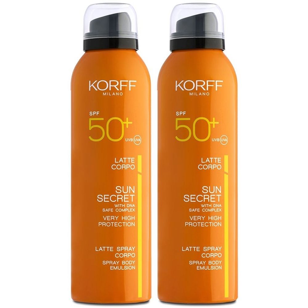 Korff Sun Secret Latte Spray Corpo Spf 50+ Set da 2