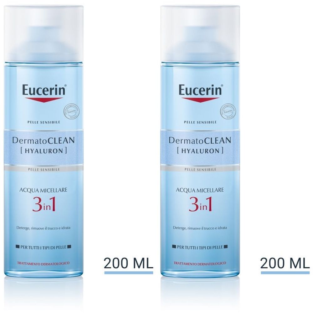 Eucerin DermatoCLEAN [HYALURON] Acqua Micellare 3 in 1 200 ml Set da 2