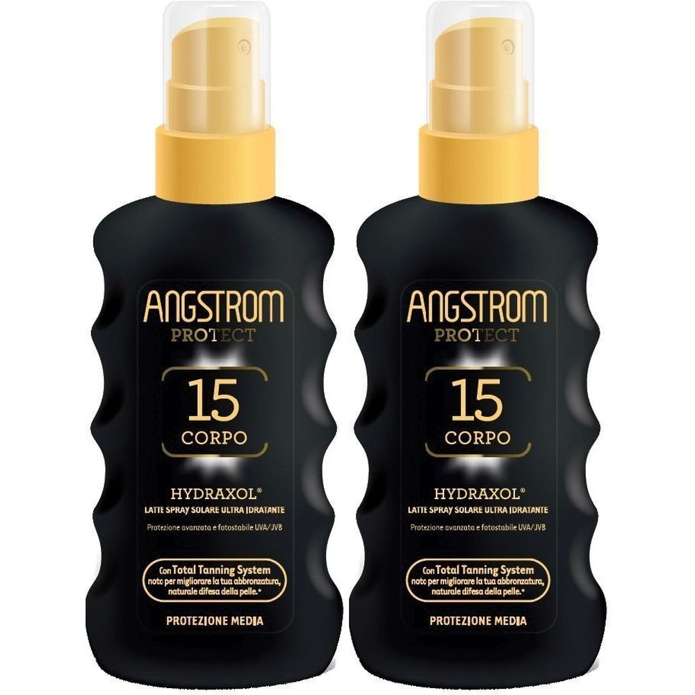 Angstrom Protect, Latte solare spray SPF 15 Set da 2