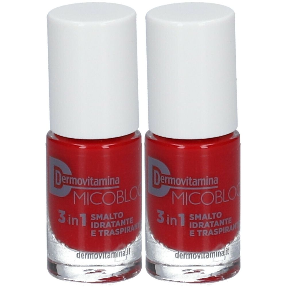 Dermovitamina Micoblock® 3 in 1 Smalto Idratante e Traspirante Rosso Set da 2