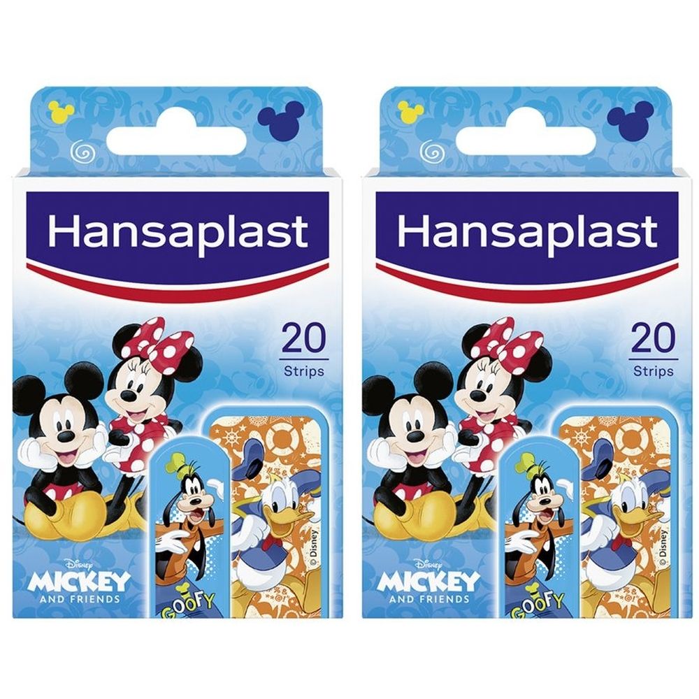 Hansaplast Cerotti Disney, Cerotti bambini impermeabili e delicati, 20 pezzi in 2 formati Set da 2