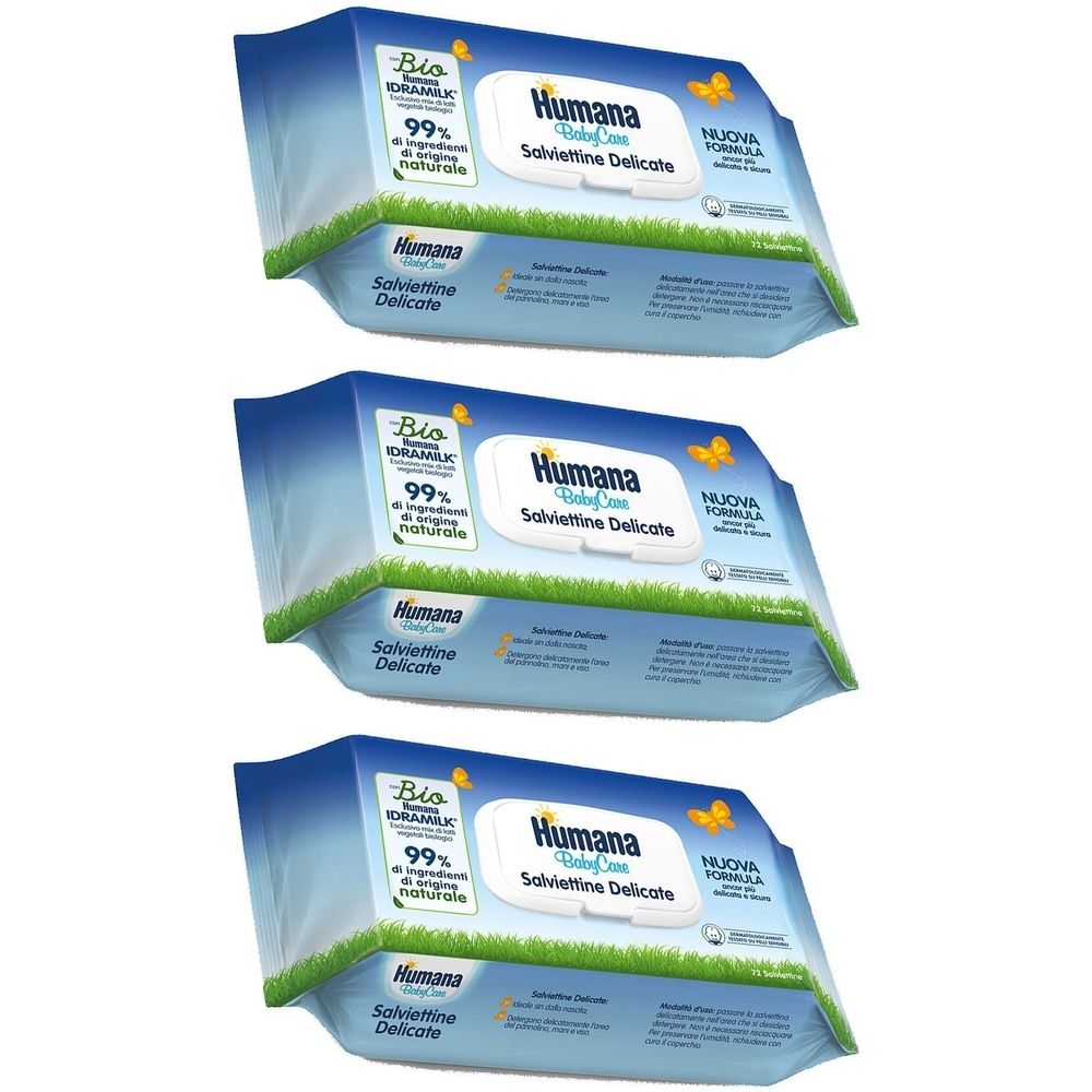Humana Baby Care Salviettine Delicate Set da 3