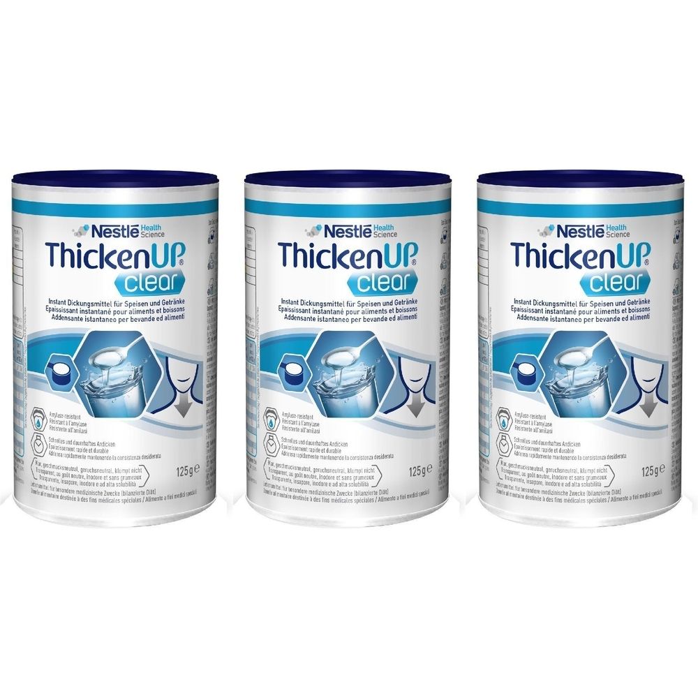 Resource Thickenup Clear Addensante Istantaneo Neutro Barattolo 125 G Set da 3