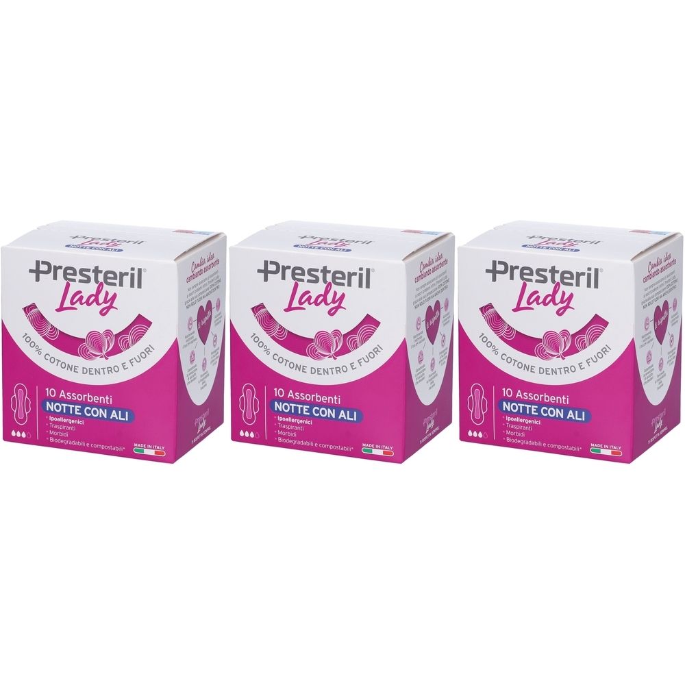 Lady Presteril Pura Protezione® Notte Ali Set da 3