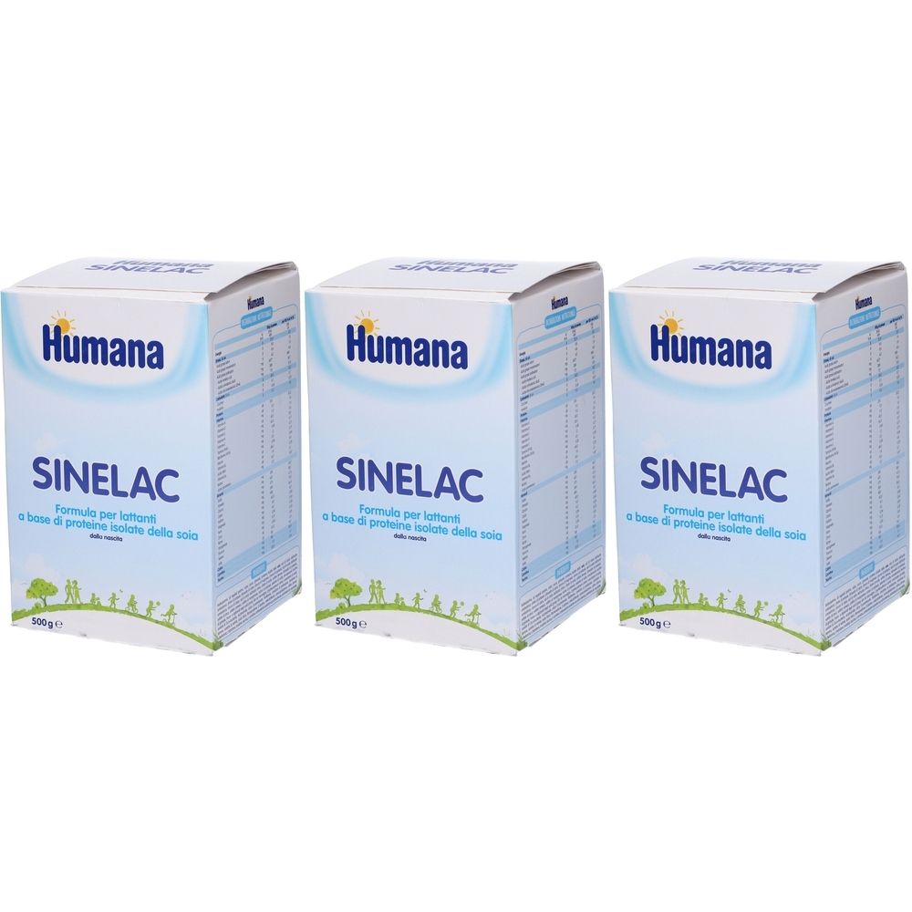 Humana Sinelac Dalla Nascita Latte in Polvere Set da 3
