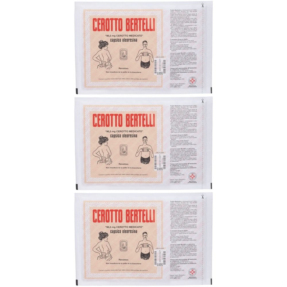 Cerotto Bertelli 96,5 mg cerotto medicato Set da 3