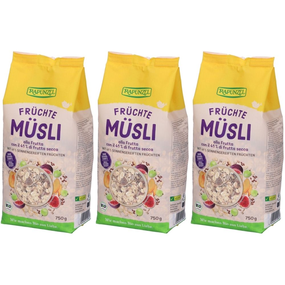 Rapunzel Muesli Frutta 750G Set da 3