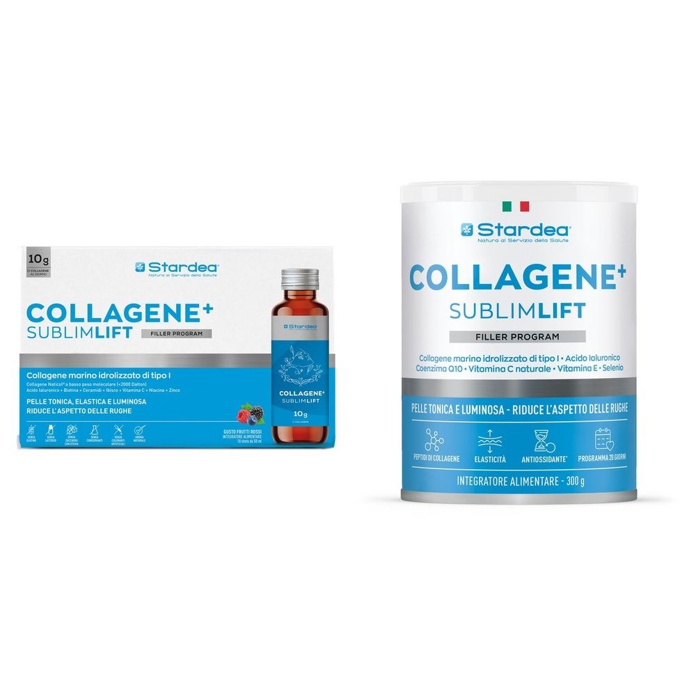 Stardea Collagene + Sublimlift Shot Da Bere - Per La Bellezza della Pelle  + Stardea Collagene + Sublimlift Polvere a Base di Collagene Marino di Tipo 1 per La Bellezza della Pelle