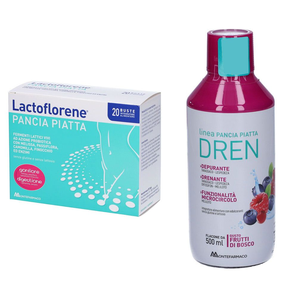 Lactoflorene Pancia + Pancia Piatta DREN Soluzione Orale Flacone Gusto Frutti di Bosco