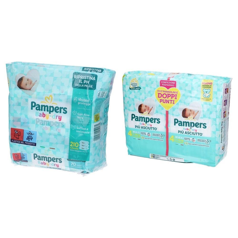 Pampers Baby Dry 7/18kg + Salviette Baby Fresh Pacco Multiplo