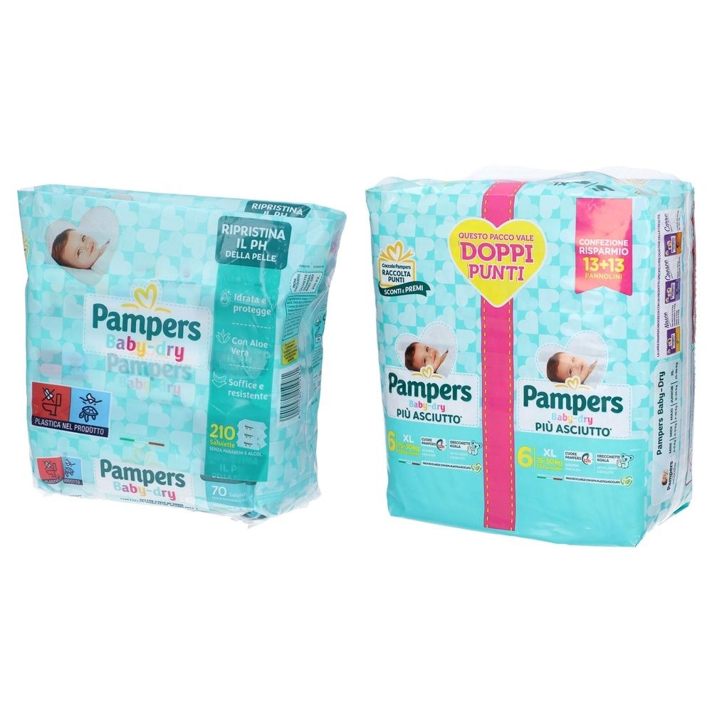 Pampers Baby Dry 15/30kg + Salviette Baby Fresh Pacco Multiplo