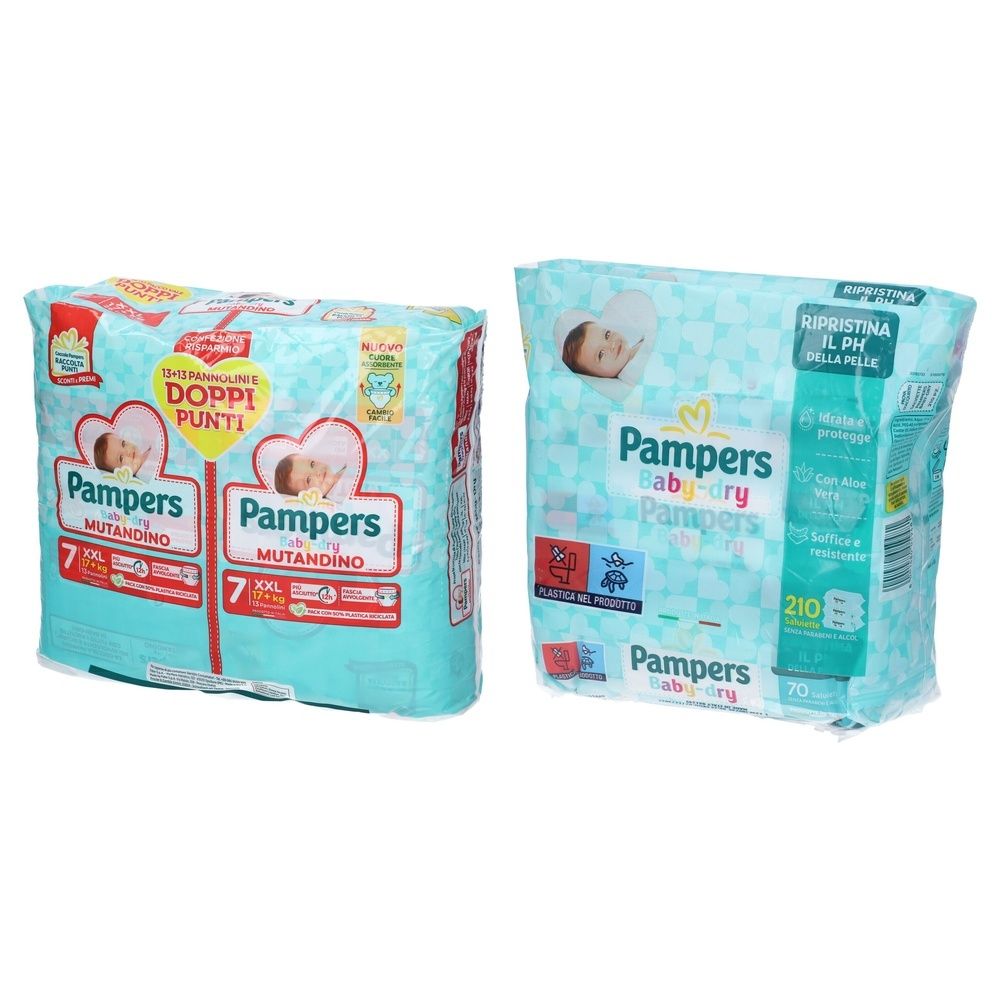 Pampers Baby Dry Mutandino 7 XXL + Salviette Baby Fresh Pacco Multiplo