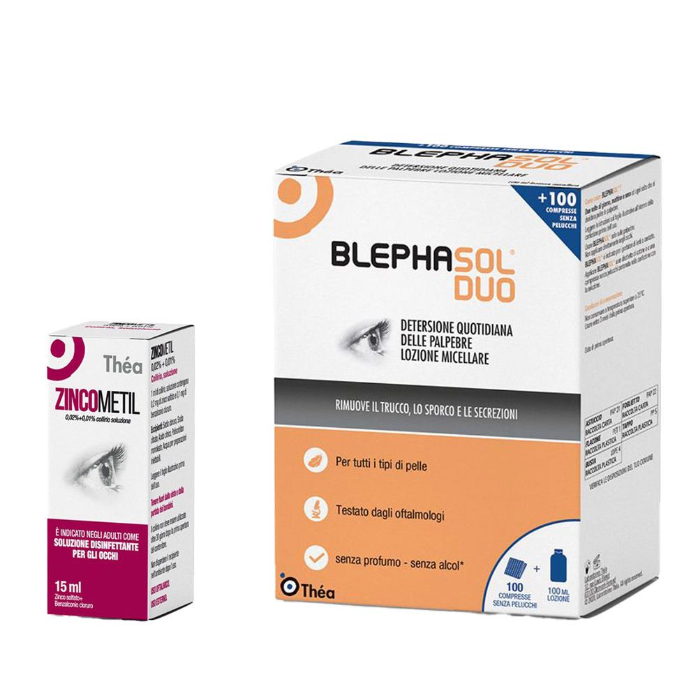  Blephasol Duo Lozione e Tamponi + ZINCOMETIL 0,02% + 0,01% Collirio