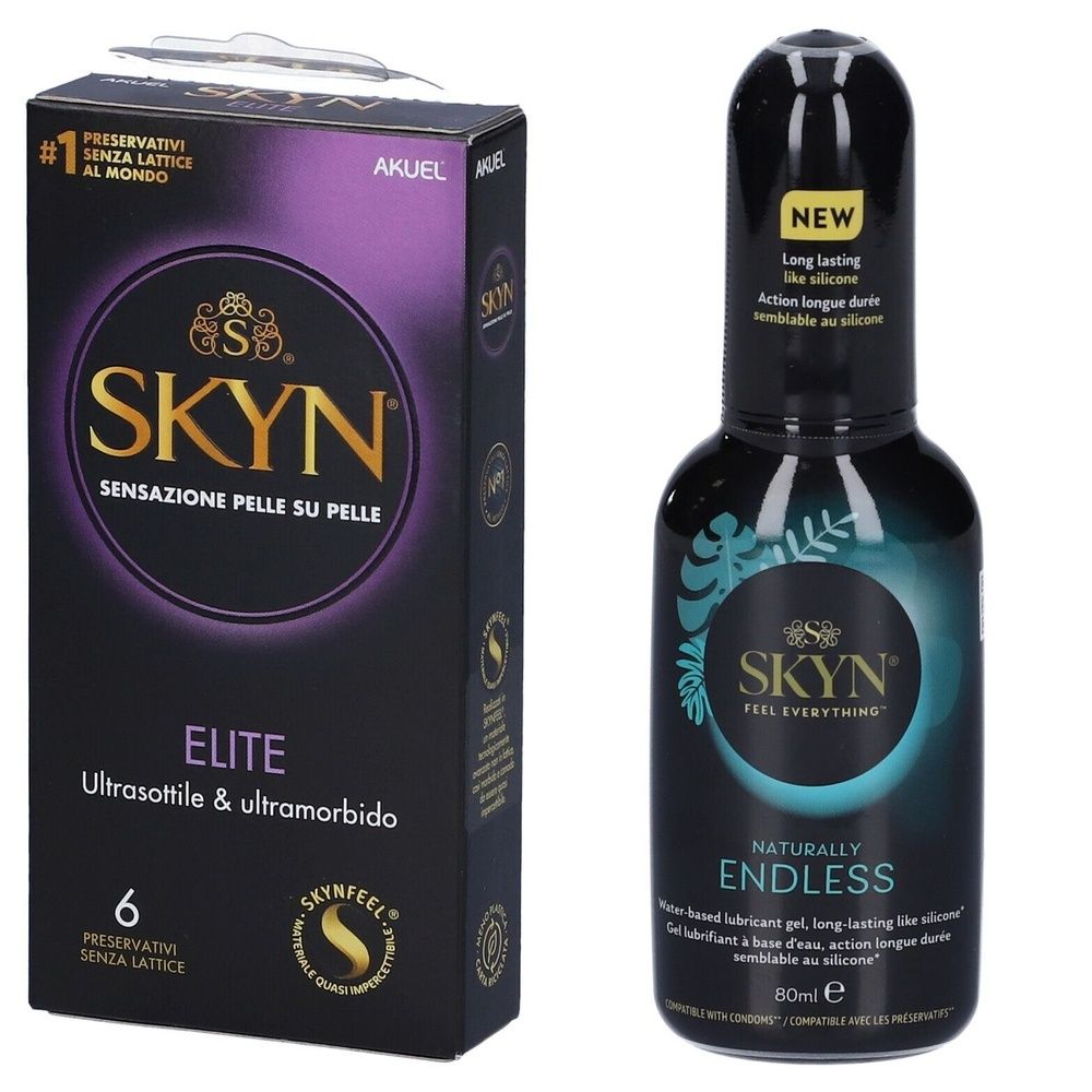 Skyn Set Naturally Endless Lubrificante Gel + Elite Preservativi Ultrasottile & Ultramorbido