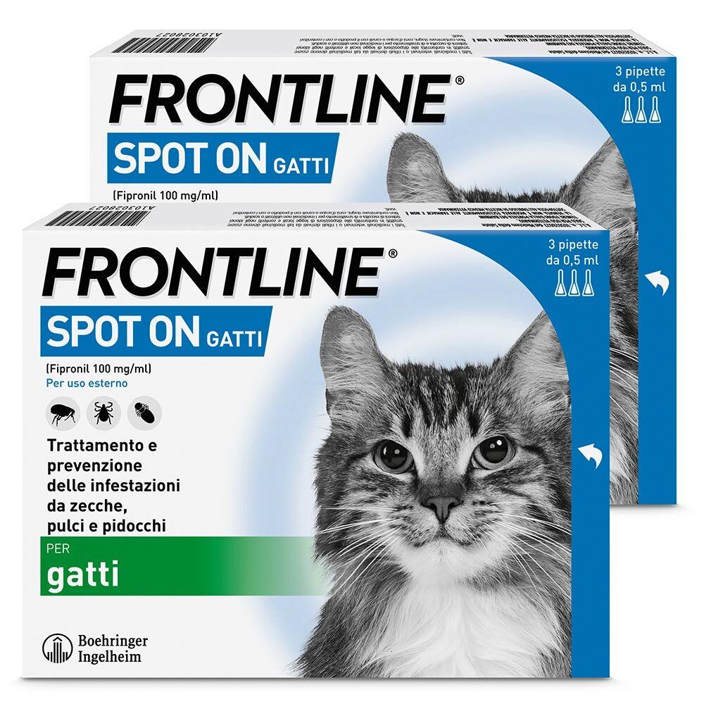 FRONTLINE SPOT-ON GATTI*soluz 3 pipette 0,5 ml 50 mg Set da 2