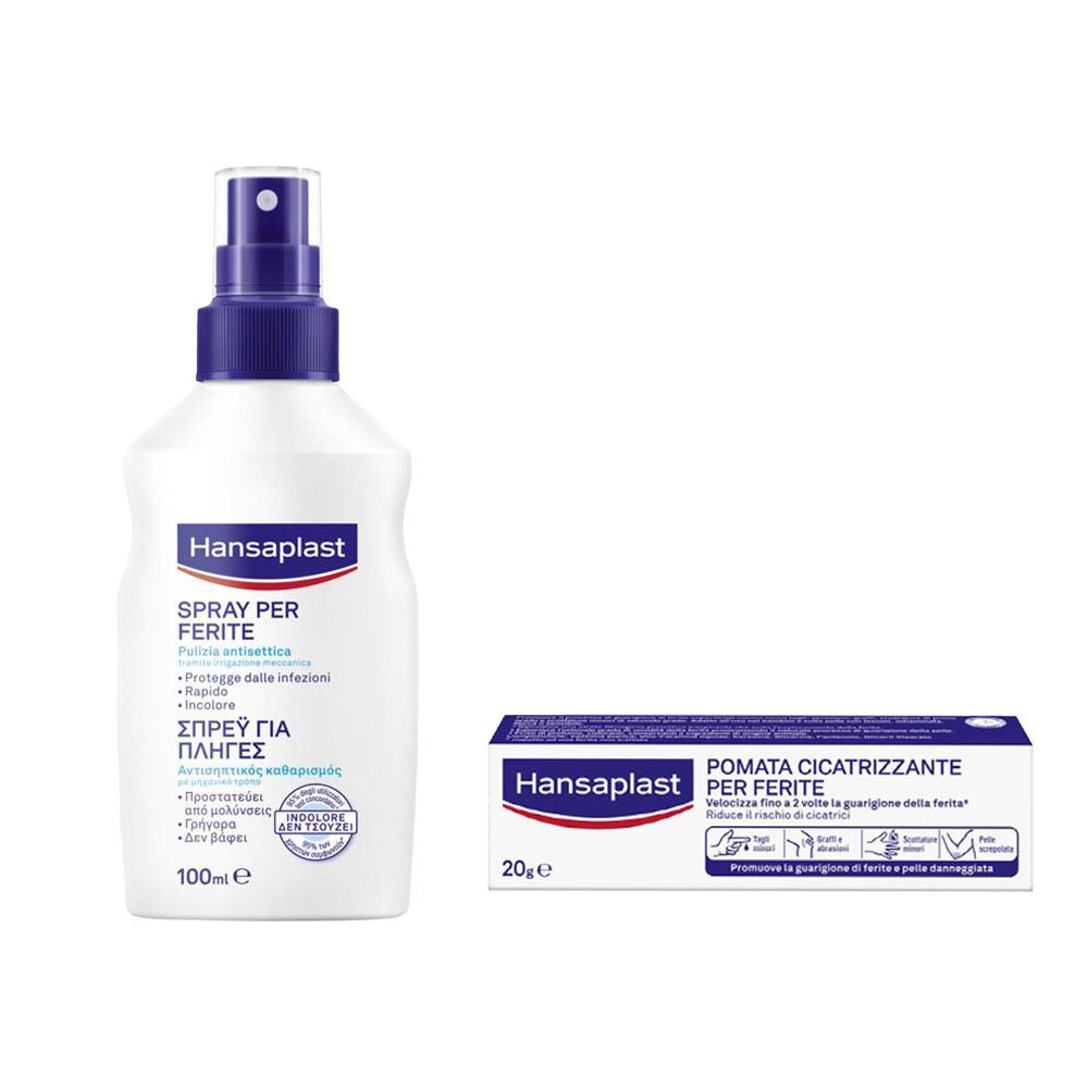 Hansaplast Spray Ferite 100ml + Hansaplast Pomata Cicatrizzante per Ferite 20g