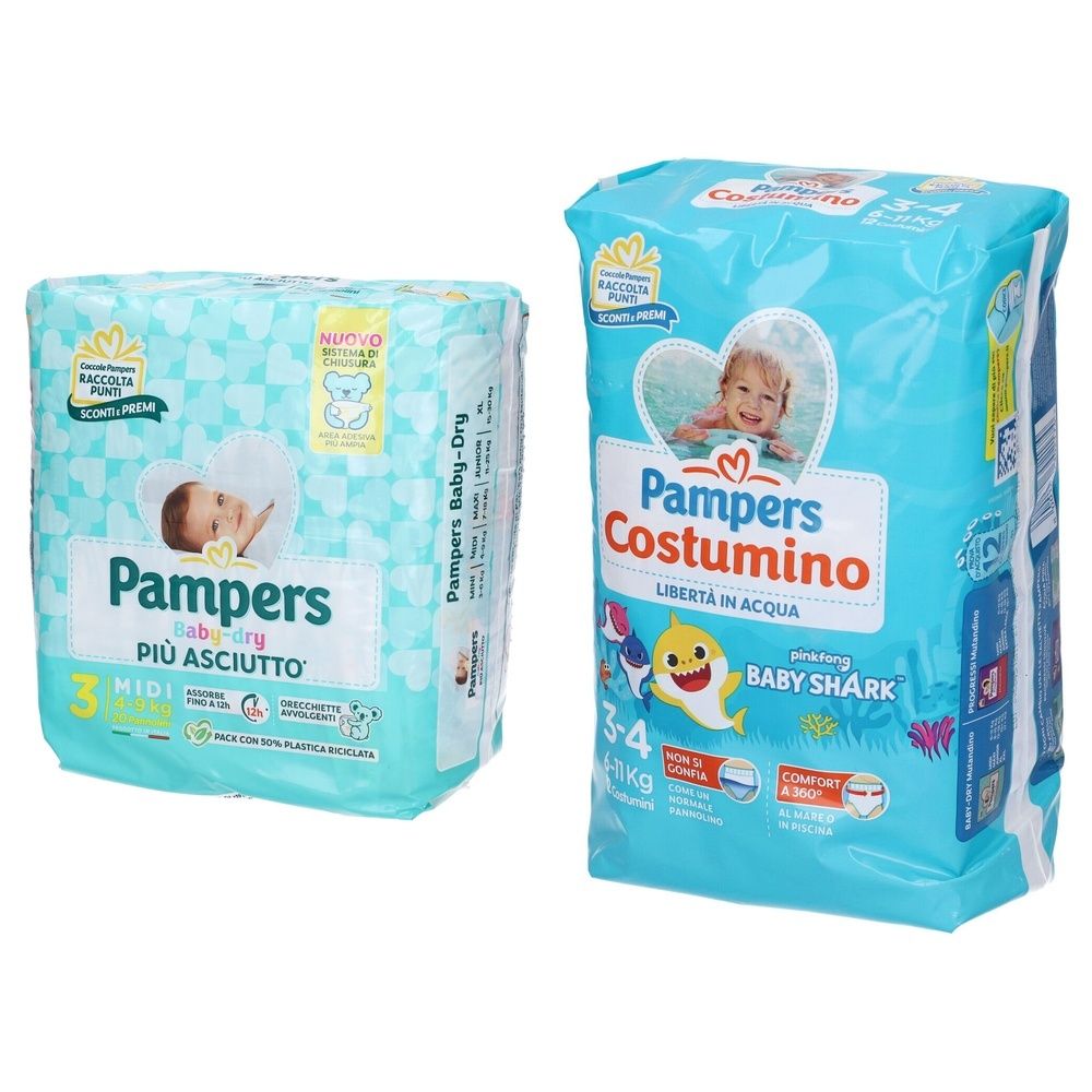 Pampers Baby Dry 3 Maxi 4-9kg + Pampers Il Costumino 3 (6-11 kg)