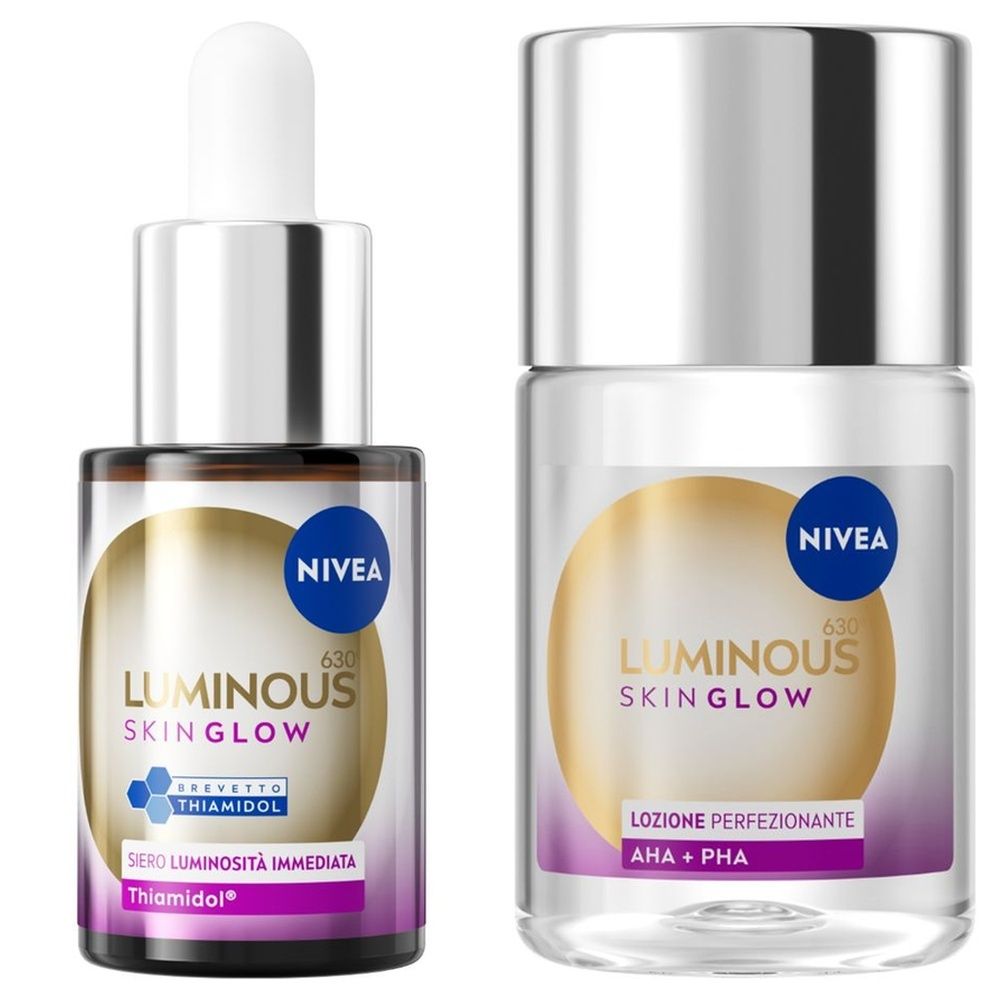 Nivea Luminous630 Skin Glow Siero Antimacchia Viso Idratante + Esfoliante Viso Cura della Pelle