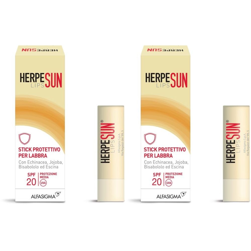 Herpesun Lip Stick Labbra Spf 20 5 Ml Set da 2