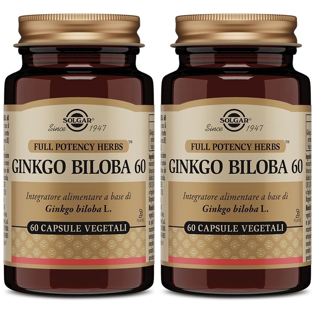 Ginkgo Biloba 60 60 Capsule Vegetali Set da 2