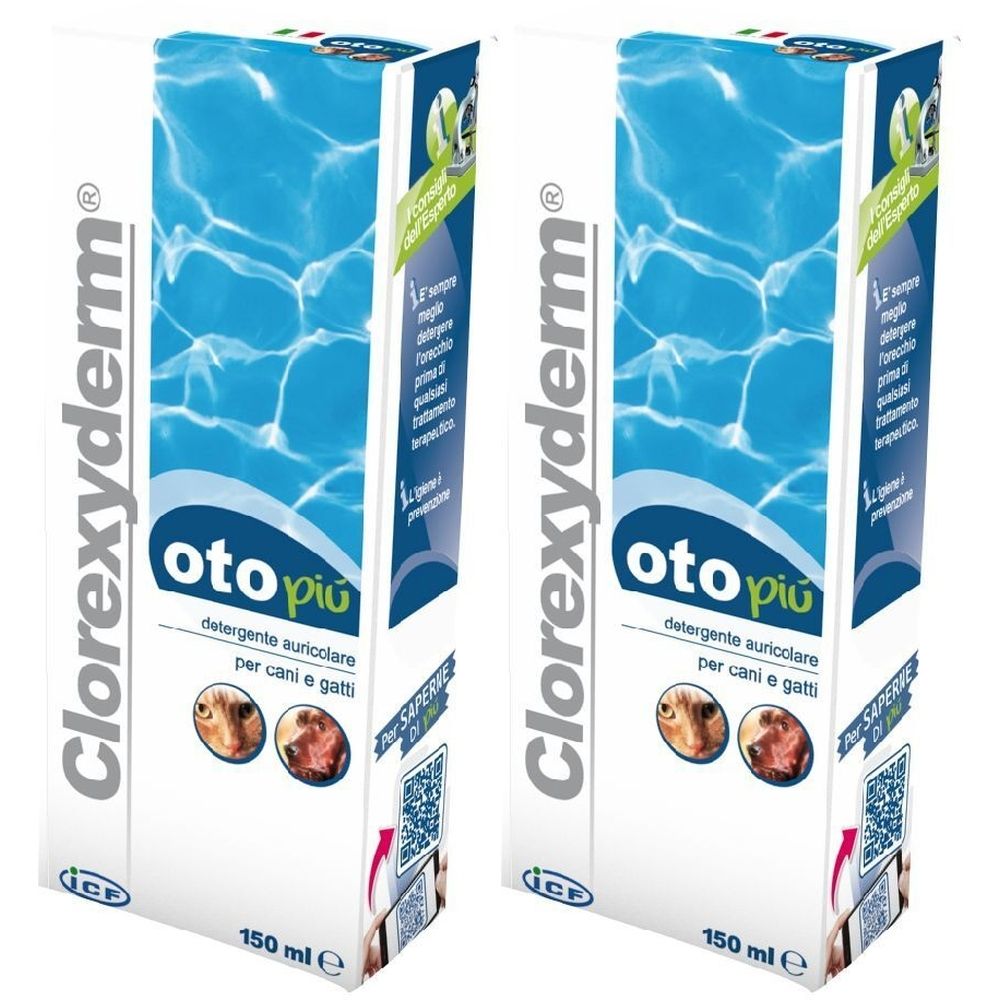 Clorexyderm Oto Più Cani e Gatti Set da 2