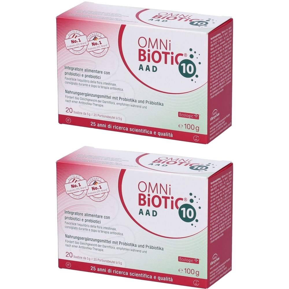 Omni Biotic 10 Aad 20 Bustine Da 5 G Set da 2