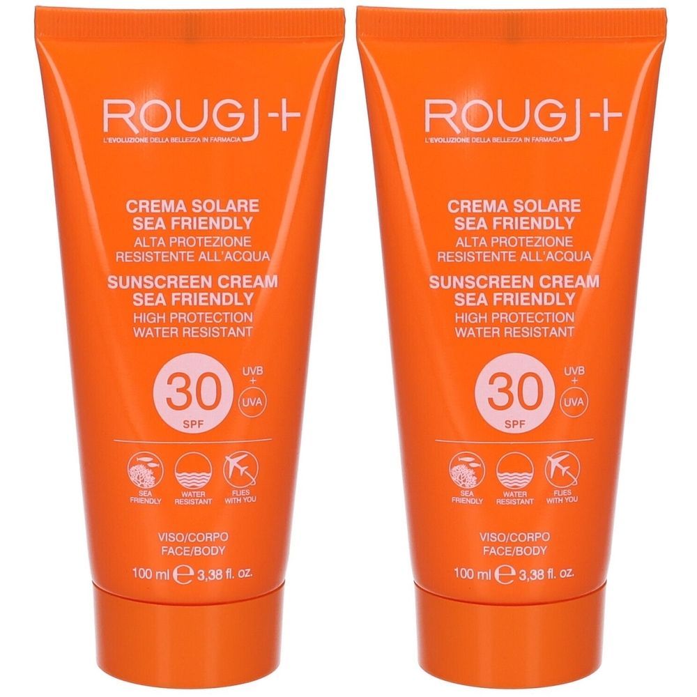 ROUGJ+ Crema Solare Alta Protezione Spf 30 Set da 2