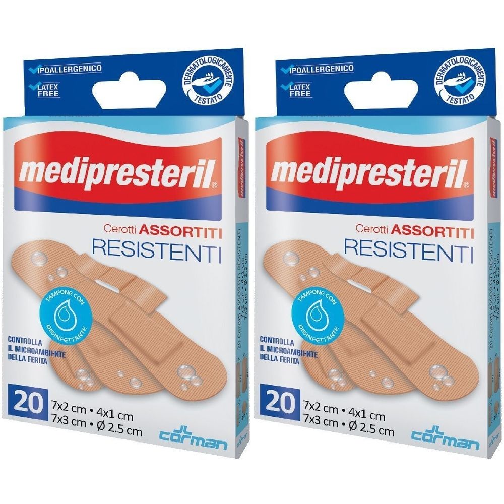 MediPresteril® Cerotti Assortiti Resistenti 4 Formati Set da 2