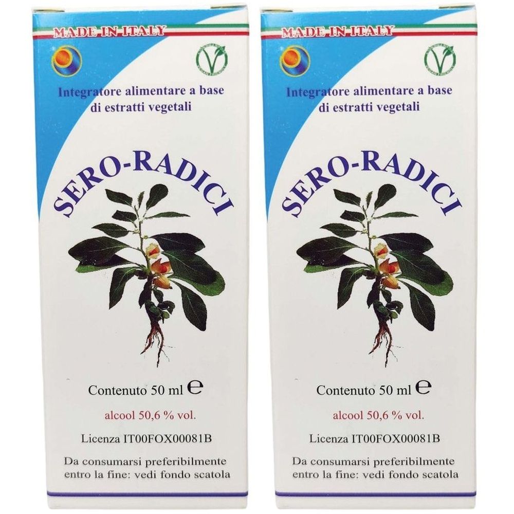 Due scatole Sero-Radici. Testo: Integratore alimentare a base di estratti vegetali. Contiene 50 ml.
