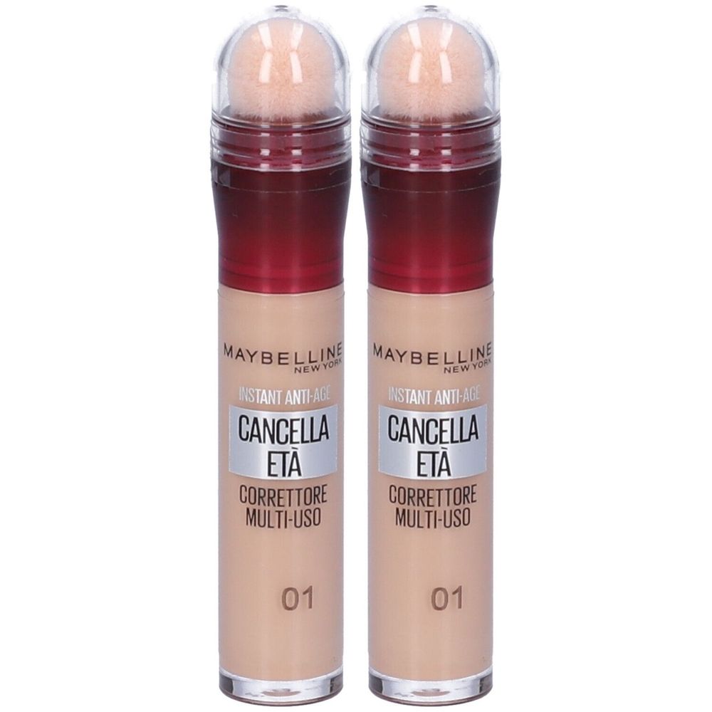 Maybelline New York Correttore Liquido Cancella Età 01 Light Set da 2
