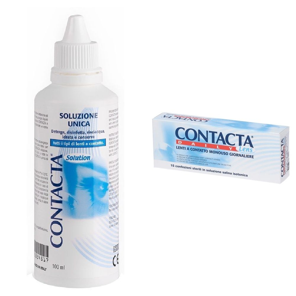 Lente A Contatto Monouso Giornaliera Contacta Daily Lens 15 -3,00 15 Pezzi + Contacta® Soluzione Unica per Lenti Morbide