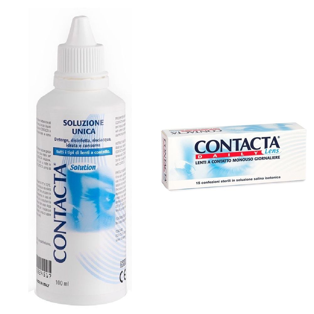 Lente A Contatto Monouso Giornaliera Contacta Daily Lens 15 -4,25 15 Pezzi + Contacta® Soluzione Unica per Lenti Morbide